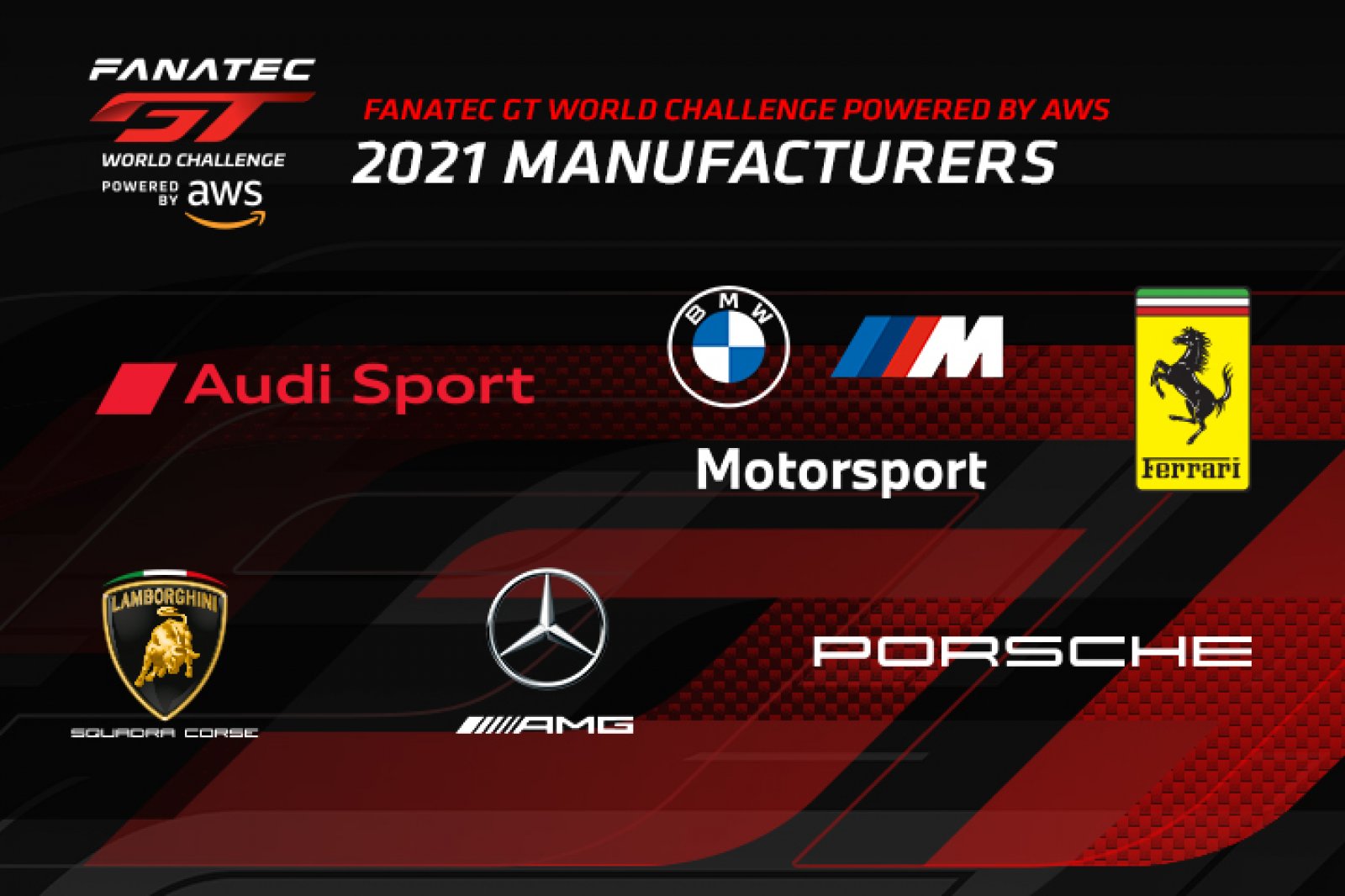 Expanded field of six manufacturers to contest global Fanatec GT World Challenge Powered by AWS in 2021